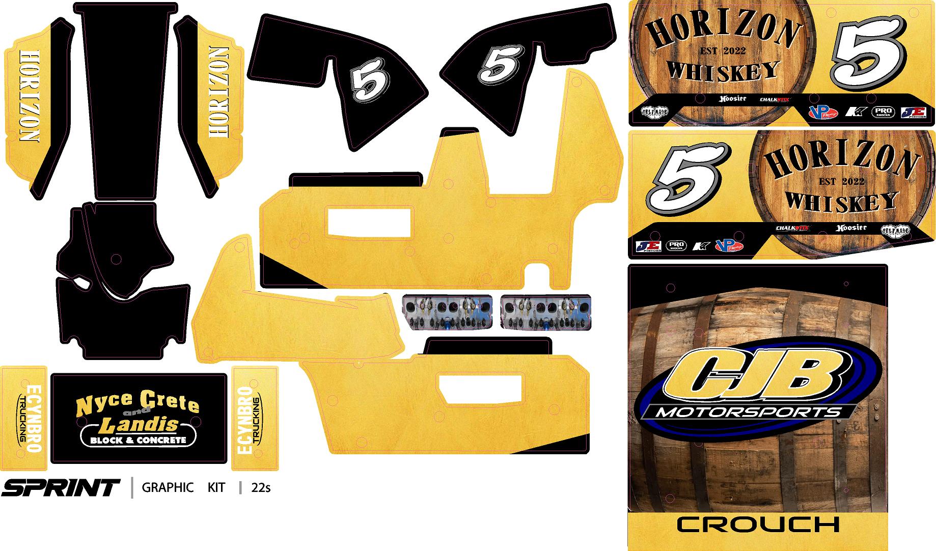 Brenham Crouch 5 whiskey losi sprintcar wrap